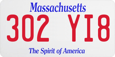MA license plate 302YI8