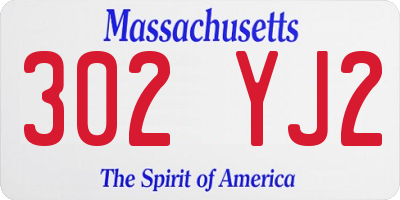 MA license plate 302YJ2