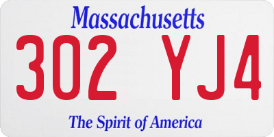 MA license plate 302YJ4