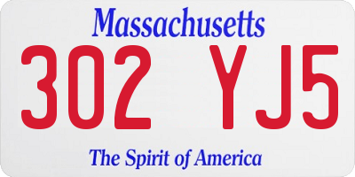 MA license plate 302YJ5