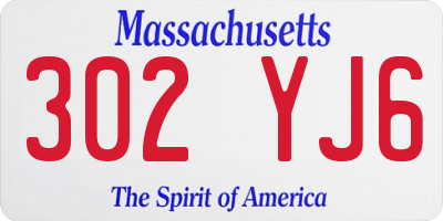 MA license plate 302YJ6
