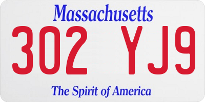 MA license plate 302YJ9