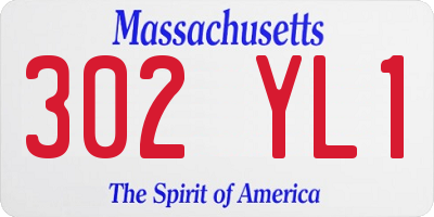 MA license plate 302YL1