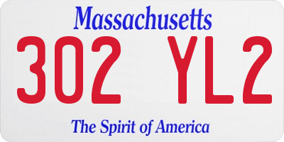 MA license plate 302YL2