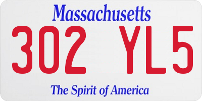 MA license plate 302YL5