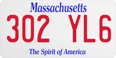 MA license plate 302YL6