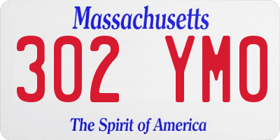 MA license plate 302YM0