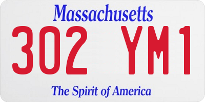MA license plate 302YM1