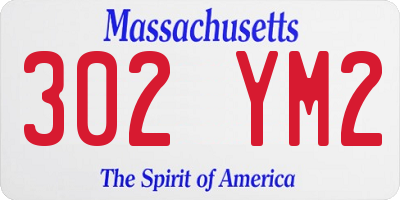 MA license plate 302YM2