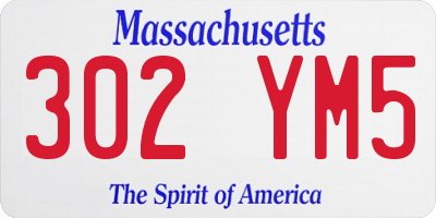 MA license plate 302YM5
