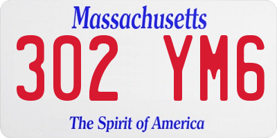 MA license plate 302YM6