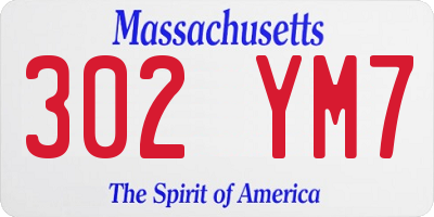 MA license plate 302YM7