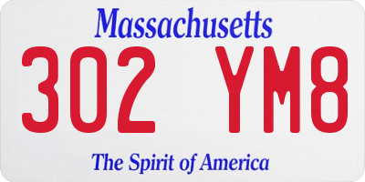 MA license plate 302YM8