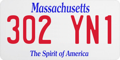 MA license plate 302YN1