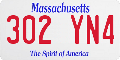 MA license plate 302YN4
