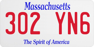 MA license plate 302YN6