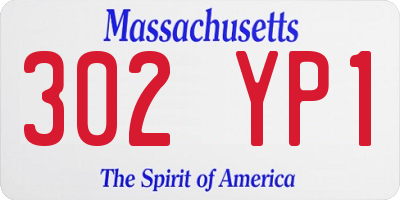 MA license plate 302YP1