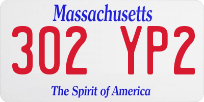 MA license plate 302YP2