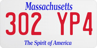 MA license plate 302YP4