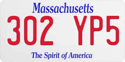 MA license plate 302YP5
