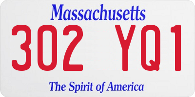 MA license plate 302YQ1