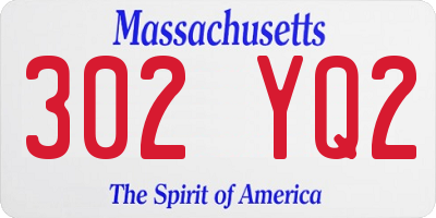 MA license plate 302YQ2