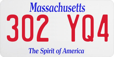 MA license plate 302YQ4