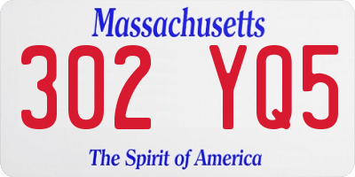 MA license plate 302YQ5