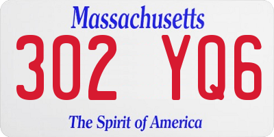 MA license plate 302YQ6