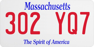 MA license plate 302YQ7