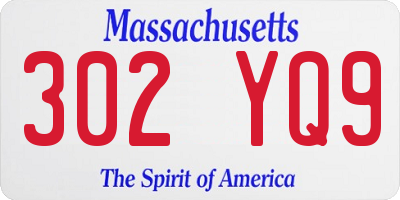 MA license plate 302YQ9
