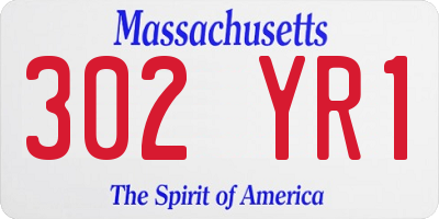 MA license plate 302YR1