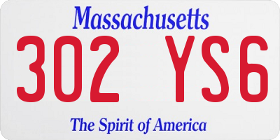 MA license plate 302YS6