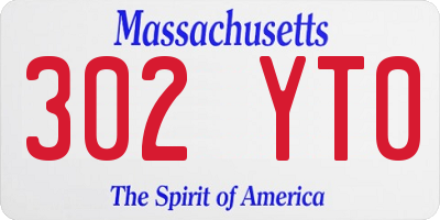 MA license plate 302YT0