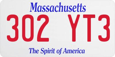 MA license plate 302YT3