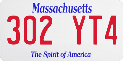 MA license plate 302YT4