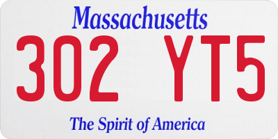 MA license plate 302YT5