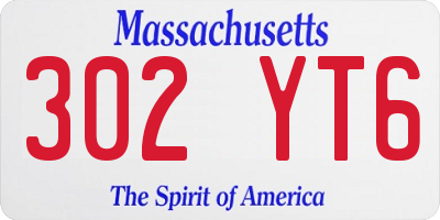 MA license plate 302YT6