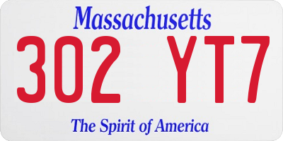 MA license plate 302YT7