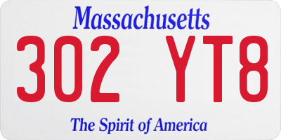 MA license plate 302YT8