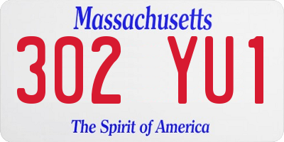 MA license plate 302YU1