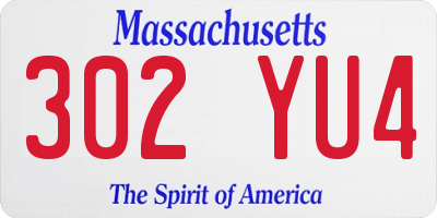 MA license plate 302YU4