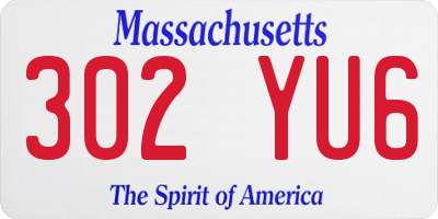 MA license plate 302YU6