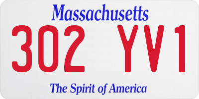 MA license plate 302YV1