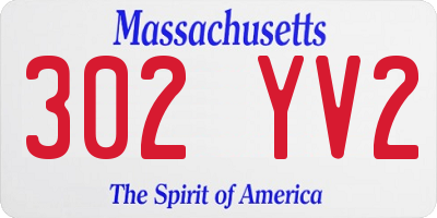 MA license plate 302YV2