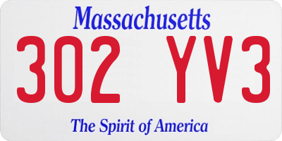MA license plate 302YV3