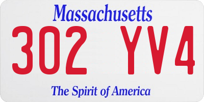 MA license plate 302YV4