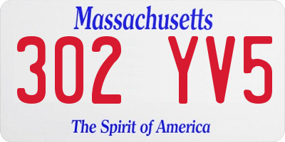 MA license plate 302YV5