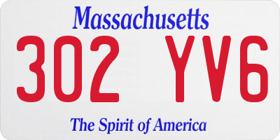 MA license plate 302YV6