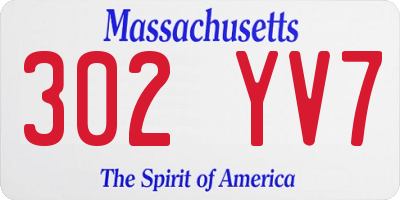 MA license plate 302YV7